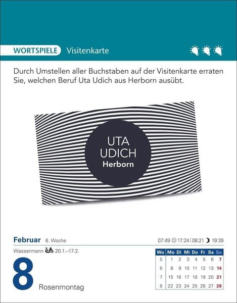 Produktbild: Brain Jogging Tagesabrei&szlig;kalender 2027 - Ged&auml;chtnis, Konzentration, Logik
