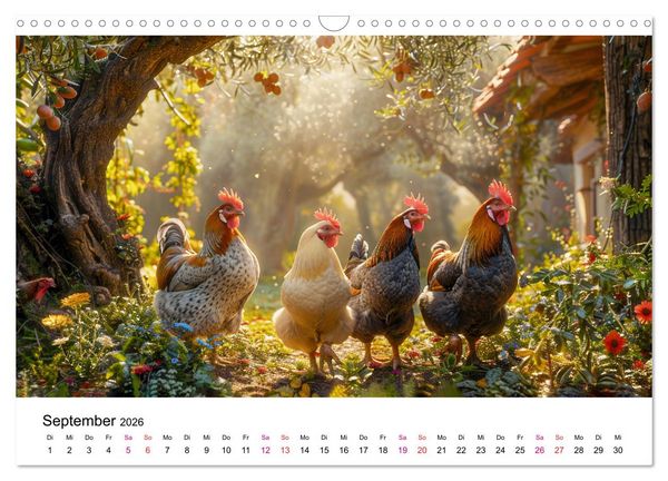 Produktbild: H&uuml;hner Federvieh (Wandkalender 2026 DIN A3 quer), CALVENDO Monatskalender