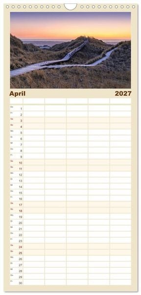 Produktbild: Familienplaner 2027 - Schleswig-Holstein - Momente zwischen den Meeren mit 5 Spalten (Wandkalender, 21 x 45 cm) CALVENDO