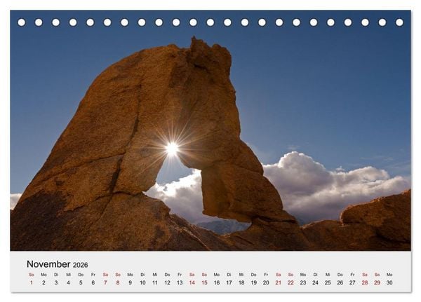 Produktbild: Kalifornien - K&uuml;sten und W&uuml;sten, St&auml;dte und Berge (Tischkalender 2026 DIN A5 quer), CALVENDO Monatskalender