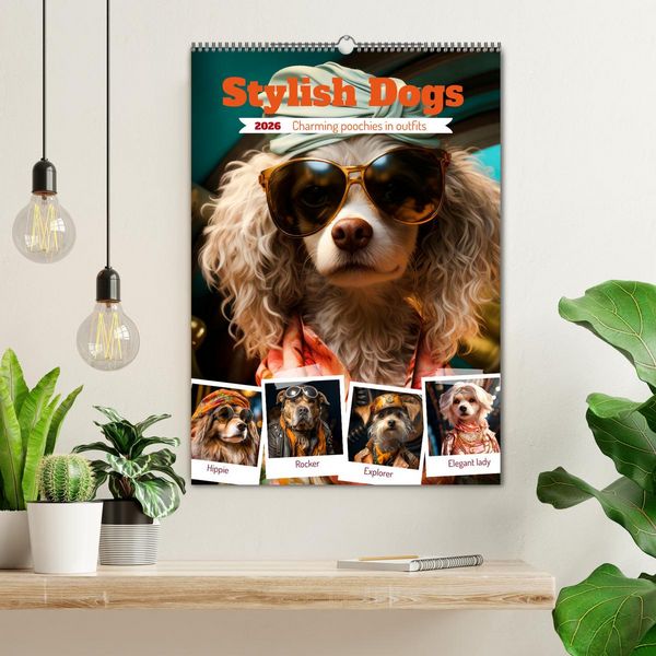 Produktbild: Stylish Dogs (Wall Calendar 2026 DIN A2 portrait), CALVENDO 12 Month Wall Calendar