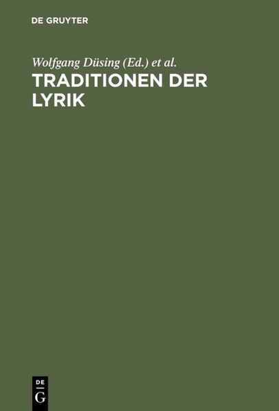Produktbild: Traditionen der Lyrik