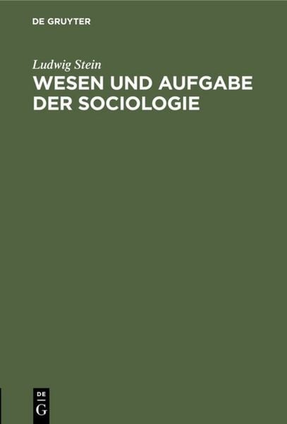 Produktbild: Wesen und Aufgabe der Sociologie