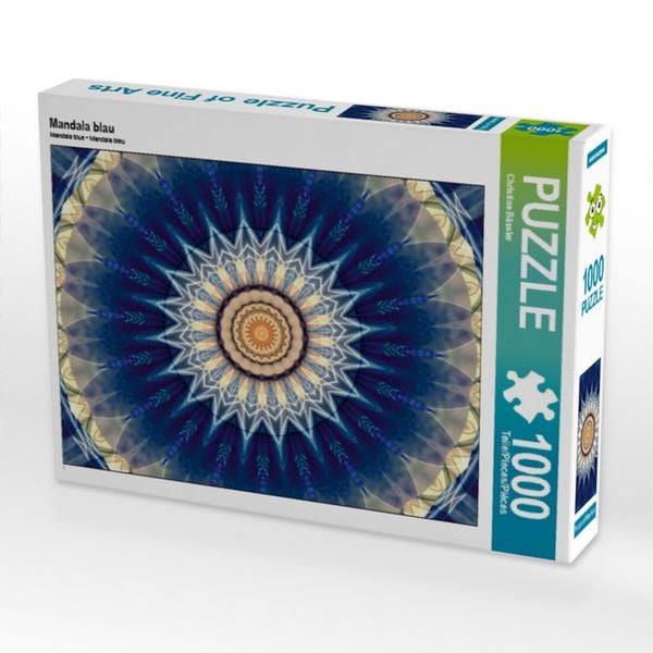 Produktbild: CALVENDO Puzzle Mandala blau | 1000 Teile Lege-Gr&ouml;&szlig;e 64 &times; 48 cm Foto-Puzzle f&uuml;r gl&uuml;ckliche Stunden