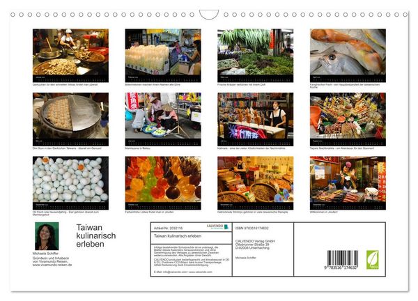 Produktbild: Taiwan kulinarisch erleben (Wandkalender 2026 DIN A3 quer), CALVENDO Monatskalender
