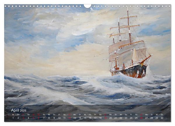 Produktbild: Segel am Horizont - Marinemaler Alfred Jahnke (Wandkalender 2026 DIN A3 quer), CALVENDO Monatskalender