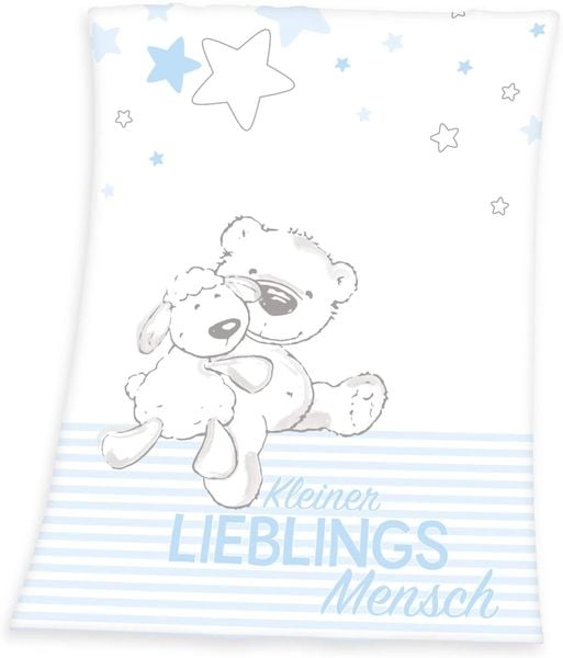 Produktbild: Herding 1440212014 - Lieblingsmensch, Decke, Polyester, blau, 75x100 cm