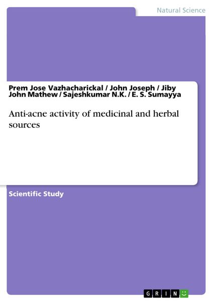 Produktbild: Anti-acne activity of medicinal and herbal sources