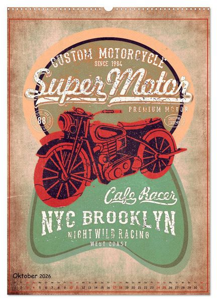 Produktbild: Motorrad Nostalgie (hochwertiger Premium Wandkalender 2026 DIN A2 hoch), Kunstdruck in Hochglanz