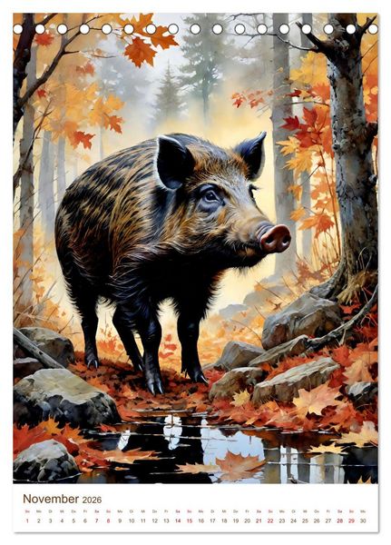 Produktbild: Heimische Wildtiere 2026 (Tischkalender 2026 DIN A5 hoch), CALVENDO Monatskalender