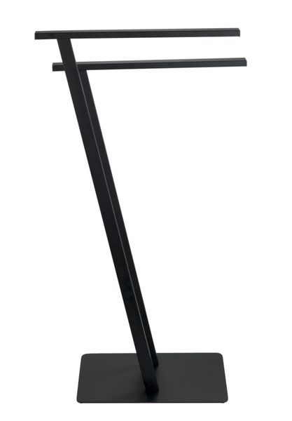 Produktbild: Handtuchst&auml;nder Mod. Lirio Schwarz matt, mit 2 Handtuchstangen