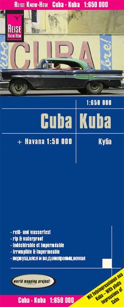 Reise Know-How Landkarte Kuba / Cuba (1:650.000) mit Havanna (1:50.000)