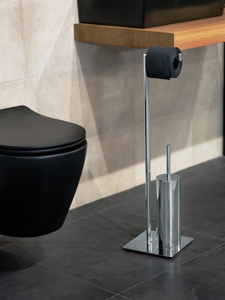 Produktbild: Stand WC-Garnitur Mod. Recco, WC-B&uuml;rstenhalter und Toilettenpapierhalter