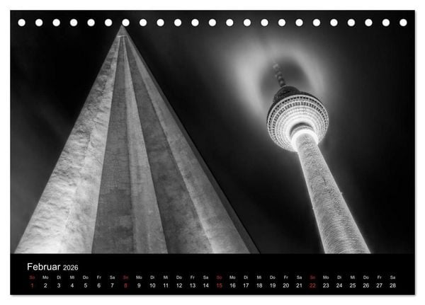 Produktbild: Berlin Monochrome (Tischkalender 2026 DIN A5 quer), CALVENDO Monatskalender