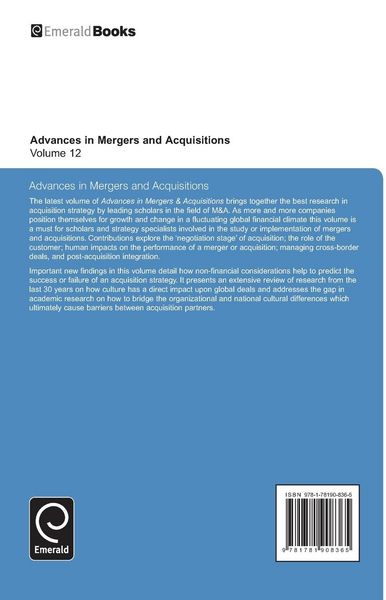 Produktbild: Advances in Mergers and Acquisitions