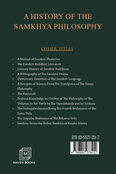 Produktbild: A History Of The Samkhya Philosophy