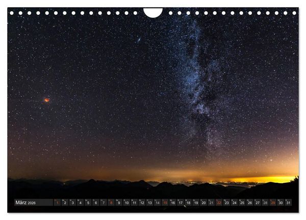 Produktbild: Himmelslichter - Mond und Sterne (Wandkalender 2026 DIN A4 quer), CALVENDO Monatskalender