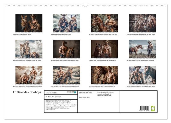 Produktbild: Im Bann des Cowboys (Wandkalender 2026 DIN A2 quer), CALVENDO Monatskalender
