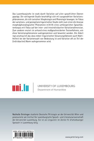 Produktbild: Morpho(phono)logische Variation im Luxemburgischen