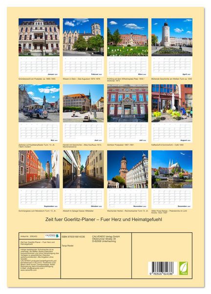 Produktbild: Zeit fuer Goerlitz-Planer &ndash; Fuer Herz und Heimatgefuehl (Wandkalender 2026 DIN A3 hoch), CALVENDO Monatskalender