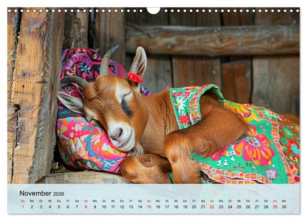 Produktbild: Ziegen im Modezauber. Ein alpiner Fashion-Marathon (Wandkalender 2026 DIN A3 quer), CALVENDO Monatskalender