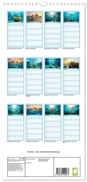 Produktbild: Familienplaner 2027 - Sirenen - die unheimliche Verlockung mit 5 Spalten (Wandkalender, 21 x 45 cm) CALVENDO
