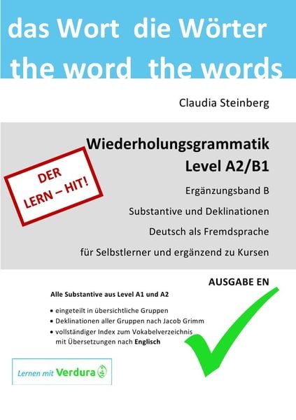 Produktbild: DaF - Wiederholungsgrammatik A2 / DaF - Wiederholungsgrammatik A2/B1 - Erg&auml;nzungsband B - Substantive und Deklinationen - Ausgabe EN