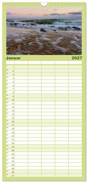 Produktbild: Familienplaner 2027 - Usedom - Deutscher Inseltraum mit 5 Spalten (Wandkalender, 21 x 45 cm) CALVENDO