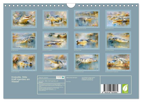 Produktbild: Krokodile. Stille Kraft irgendwo am Wasser (Wandkalender 2027 DIN A4 quer), CALVENDO Monatskalender