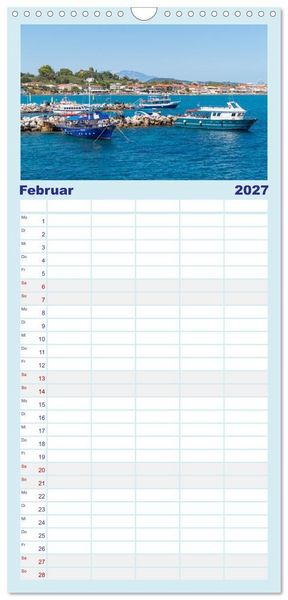 Produktbild: Familienplaner 2027 - Zakynthos - die liebenswerte Insel mit 5 Spalten (Wandkalender, 21 x 45 cm) CALVENDO