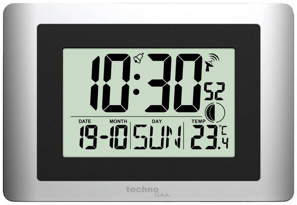 Produktbild: Techno Line WS8028 Funk Funkuhr 220mm x 56mm x 150mm x 56mm Silber