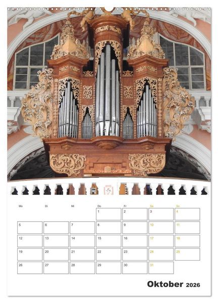Produktbild: Orgeln zum Verlieben! (Wandkalender 2026 DIN A2 hoch), CALVENDO Monatskalender