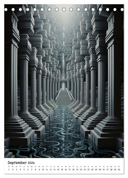 Produktbild: Abstrakte Illusionen (Tischkalender 2026 DIN A5 hoch), CALVENDO Monatskalender