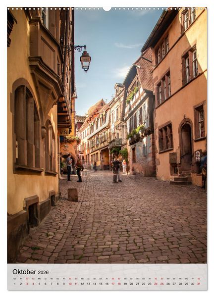 Produktbild: Elsass Alsace Riquewihr, das idyllische Weindorf (hochwertiger Premium Wandkalender 2026 DIN A2 hoch), Kunstdruck in Hochglanz