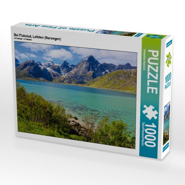 Produktbild: CALVENDO Puzzle Bei Flakstad, Lofoten (Norwegen) | 1000 Teile Lege-Gr&ouml;&szlig;e 64 &times; 48 cm Foto-Puzzle f&uuml;r gl&uuml;ckliche Stunden
