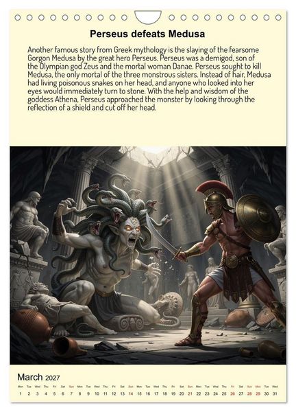 Produktbild: Legends of the Greek Mythology (Wall Calendar 2027 DIN A4 portrait), CALVENDO 12 Month Wall Calendar
