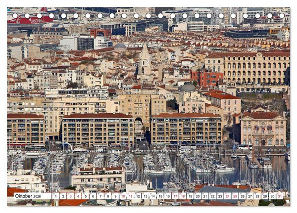 Produktbild: Marseille vom Frankfurter Taxifahrer Petrus Bodenstaff (Tischkalender 2026 DIN A5 quer), CALVENDO Monatskalender