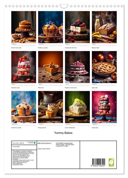 Produktbild: Yummy Bakes (Wall Calendar 2026 DIN A3 portrait), CALVENDO 12 Month Wall Calendar