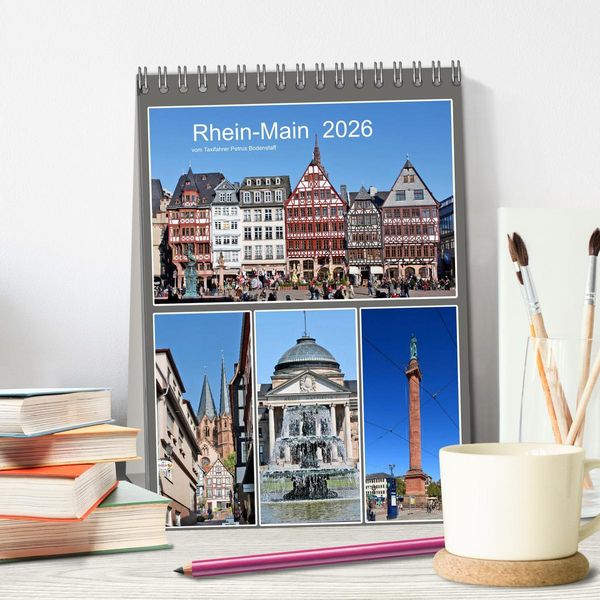Produktbild: Rhein-Main 2026 vom Taxifahrer Petrus Bodenstaff (Tischkalender 2026 DIN A5 hoch), CALVENDO Monatskalender