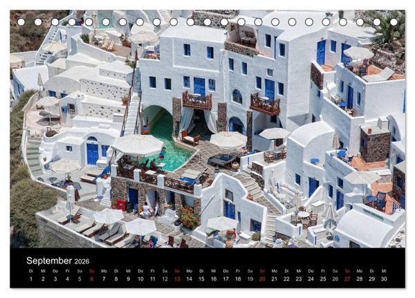Produktbild: Zauberhaftes Santorin (Tischkalender 2026 DIN A5 quer), CALVENDO Monatskalender