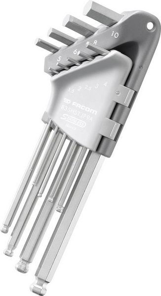 Produktbild: Facom 83SHST.JP9A Innen-Sechskant Winkelschraubendreher-Set 1.5 mm, 2 mm, 2.5 mm, 3 mm, 4 mm, 5 mm, 6 mm, 8 mm, 10 mm 9teilig