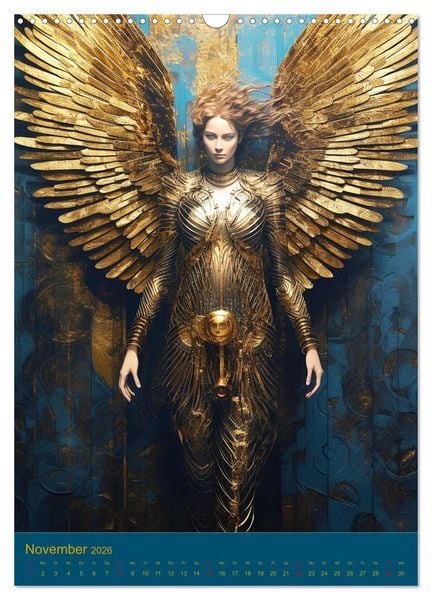 Produktbild: Engel. Goldverzierte Sch&ouml;nheiten in zeitloser Eleganz (Wandkalender 2026 DIN A3 hoch), CALVENDO Monatskalender