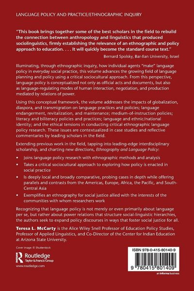 Produktbild: Ethnography and Language Policy