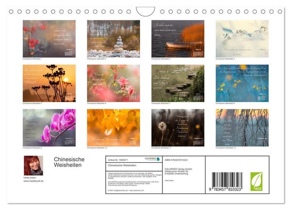 Produktbild: Chinesische Weisheiten (Wandkalender 2026 DIN A4 quer), CALVENDO Monatskalender