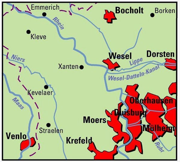 Produktbild: BVA ADFC Regionalkarte Niederrhein Nord, mit Knotenpunkten 1:75.000