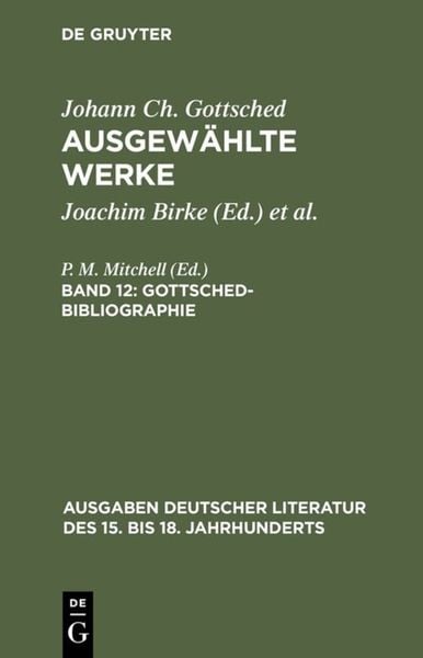 Produktbild: Gottsched-Bibliographie