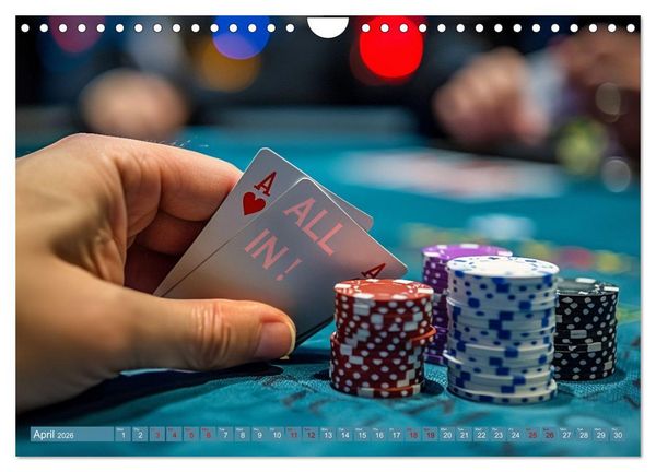 Produktbild: Texas Hold'em Poker Faces (Wall Calendar 2026 DIN A4 landscape), CALVENDO 12 Month Wall Calendar
