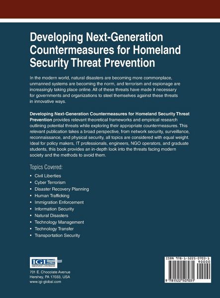 Produktbild: Developing Next-Generation Countermeasures for Homeland Security Threat Prevention