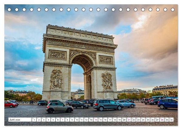 Produktbild: Geliebtes Paris - Ein Bilderbogen aus der Stadt der Liebe (Tischkalender 2026 DIN A5 quer), CALVENDO Monatskalender
