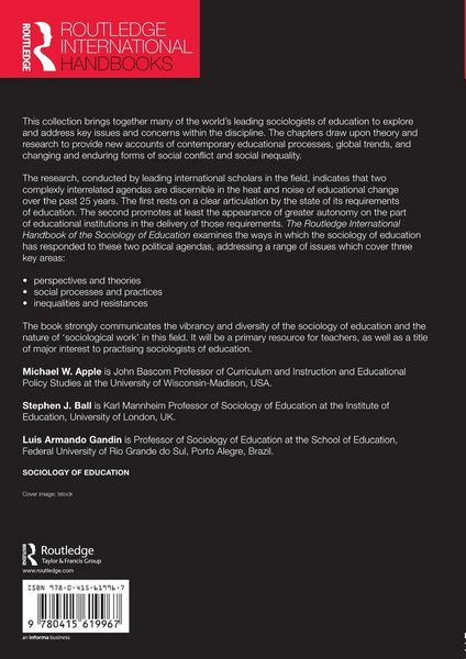 Produktbild: The Routledge International Handbook of the Sociology of Education